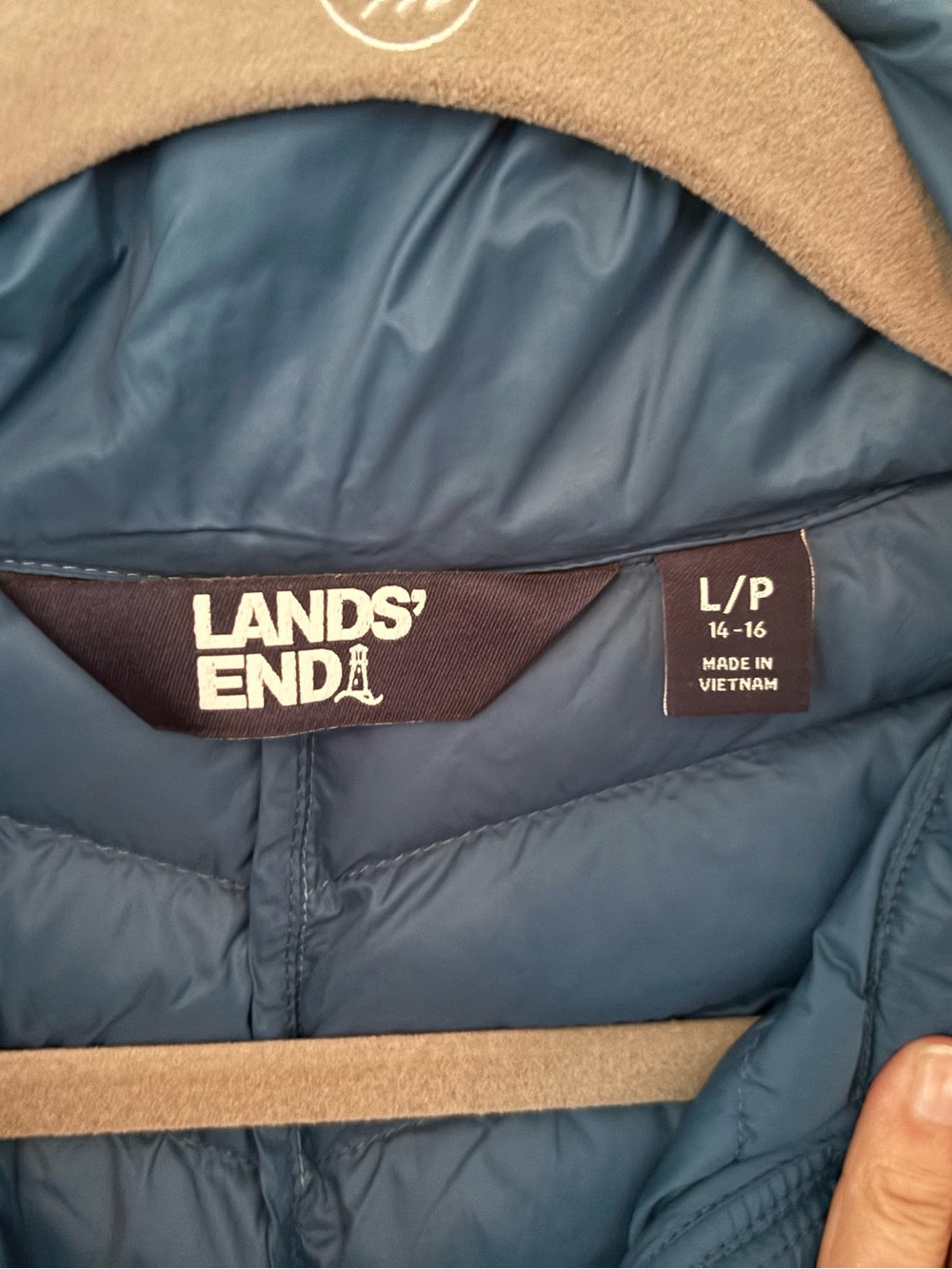 Lands' End Women's Teal Quilted Vest; large/petite
